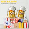 BIEUFBJI Beer Cup Balloons Set of 2, Beer Mug Cheers Foil Balloons Fit for Summer Party, Beer Festival, Birthday Party Wedding and More Decor