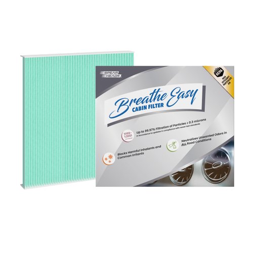 Spearhead HEPA Breathe Easy Cabin Filter, Up to 99.97% Filtration of 0.3 Micron Particles w/No Airflow Reduction (BE-819H)