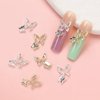 20Pcs Alloy Butterfly Nail Charms 3D Metal Shiny Crystal Butterfly Nail Charms for Acrylic Nails, Gold Silver Butterfly Nail Rhinestones Butterflies Shape Nail Jewelry for DIY Acrylic Nail Decorations