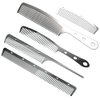 5pcs Metal Anti Static Barber Combs Stainless Steel Hair Comb Cutting Hair Styling Hairdressing Comb set for Men Women Salon (S1)