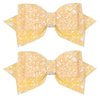 Glitter Sparkly Yellow Hair Bows 4" Alligator Clips Hair Barrettes for Teens Toddler Girls Hawaiian Luau Beach Tropical Vacation Party Favor Decorations Accessory Gift