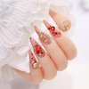 6Girds 767PCS 3D Red Heart Nail Art Charms Love Nail Gems Glitter Decoration Red Valentine's Day Nail Heart Round Diamond Frame Studs Metal Nail Art Rhinestones for Women Decorations Manicure Charms