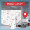 Creative Converting Holiday Activity Table Covers | 3 Coloring Tablecloth 88" x 54" | Paper Disposable Party Supplies Set for Christmas Winter Dinner Events for Kids