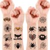 100 PCS Cute Funny Halloween Spider Temporary Tattoos Sticker Birthday Decorations Spider Web Bat Boo Day Halloween Festival Black Carnival Themed Party Favors Supplies Cute Boy Girl Adult Gifts