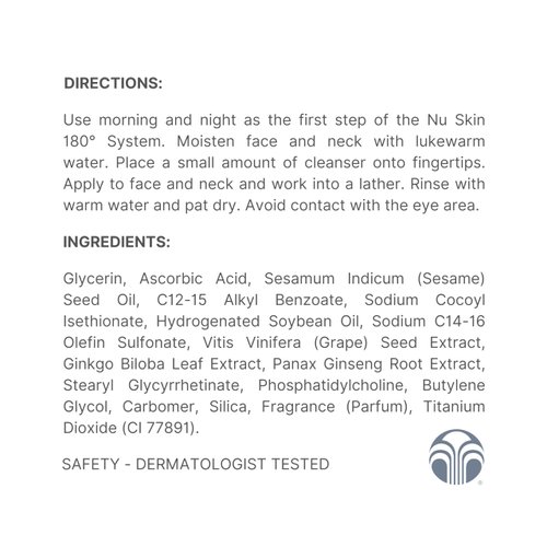 Nu Skin 180°® Face Wash | Aging Cleanser | Vitamin C Face Wash for Youthful Appearance | Fine Lines Reduction & Face Moisturizer | 4.2 Fl Oz | 1 Pack