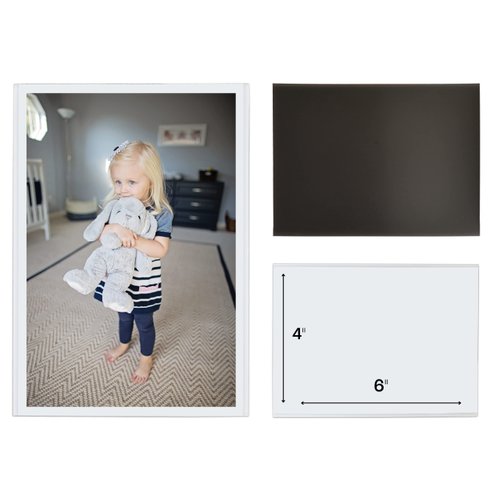 Magtech Magnetic Photo Pocket Picture Frame, White, Holds 4 x 6 Inches Photos, 25 Pack (14625)