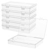 Ganydet 6 Packs Small Plastic Boxes, Rectangular Small Plastic Containers with Lid, Craft Box Containers for Craft Supplies and Little Bits, 7.2'' × 4.6'' × 1.3''