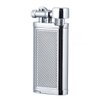 Angled Soft Flame Antique Style Lift Arm Butane Refillable Lighter with Tamper & Pick (Chrome)
