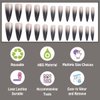 ANDGING Press on Nails Short Medium Stiletto, Fake Nails for Women with Nude Pink Black Ombre Tips Design, Full Cover Acrylic Nails Press on, Reusable Glue on Nails Stick on Nails for Christmas 24Pcs