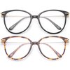 Gaoye Blue Light Blocking Glasses Women/Men, Fashion Round Cateye Frame UV Ray Filter Computer Gaming Glasses - GY1696 (Black+Tea Leopard)