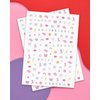 xo, Fetti Party Preppy Nail Stickers | 496 Stickers | Girly Party Accessory, Rainbow Bachelorette Decorations, Smiley Birthday Manicure, Butterfly Adhesive Press Ons
