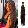 Chocolate Brown Braiding Hair 1 Bundle 50g 18 Inch Deep Water Wave Bulk Hair for Braiding 12A Brazilian Virgin Curly Human Hair Extensions for Boho Braids Wet and Wavy Color 4 Human Braiding Hair