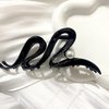 Black Ribbon Hair Clips Metal with Pearl Hair Accessories for Women Girls Elegant Curve Wave Hair Claw Clips Shiny Hairpins Strong Hold Nonslip Hair Clip for Thick or Thin Hair Goddess Look 1 Pcs