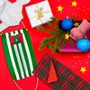 8 Pcs Christmas Elf Doll Accessories Set with Christmas Sleeping Bag, Bathrobe, Apron and Chef Hat, Scarf, Glasses, Christmas Elf Hammock Xmas Accessory for Doll Decorations (Green Stripes)
