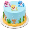 DecoPac Pinkfong Baby Shark 24 Cake Toppers - Blue, Pink, Yellow Cupcake Decorations for Birthday Celebrations
