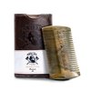 Hunter Jack Sandalwood Handmade Beard Comb for Men - Premium Wooden Comb - Pocket Wood Comb in PU Leather Case