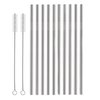 Set of 10 Stainless Steel Straws, HuaQi Straight Reusable Straight Drinking Straws 10.5'' Long 0.24‘’ Dia for 30 oz Tumbler and 20 oz Tumbler, 2 Cleaning Brush Included