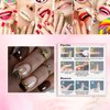 Rchovsam Fall Brown Press Ons Short Square Fake Nails Fall Press on Nails French Brown False Nails Acrylic Press Ons Brown Gel Nails Kit for Womens 24pcs