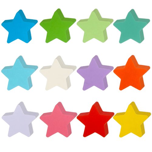 360 Pcs Star Cutouts Assorted Color Paper Star Cut-Outs Star Shapes Accent Star Die-Cuts for Classroom Decor Teachers Kids DIY Craft Projects Back to School Bulletin Board Decorations