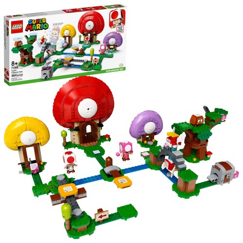 LEGO Super Mario Toad's Treasure Hunt Expansion Set 71368 Building Kit; Toy for Kids to Boost Their Super Mario Adventures with Mario Starter Course (71360) Playset (464 Pieces)
