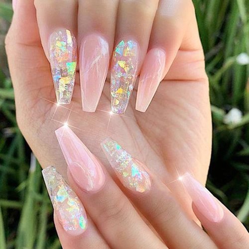 Iridescent Glitter Nail Art Sequins, Holographic 3D Irregular Ultra Thin Nail Art Glitter Flakes Design, Shiny Mermaid Nail Glitter Slices Resin Acrylic Supplies for Women Girls Manicure Decorations