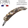 Camila Paris CP2817 French Hair Barrette Clip for Girls, Handmade, Onyx, Metal-Free Closure Strong Hold Grip Hair Clips for Women, No Slip and Durable Styling Girls Hair Accessories, Made in France