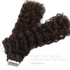 Jerry Curly Tape in Human Hair Extensions for Black Women 3B 3C Darkest Brown Soft Remy Human Hair Tape in Extensions Curly 14Inch 80g Invisible Double Sided Jerry Curly Hair Extensions 32Pcs