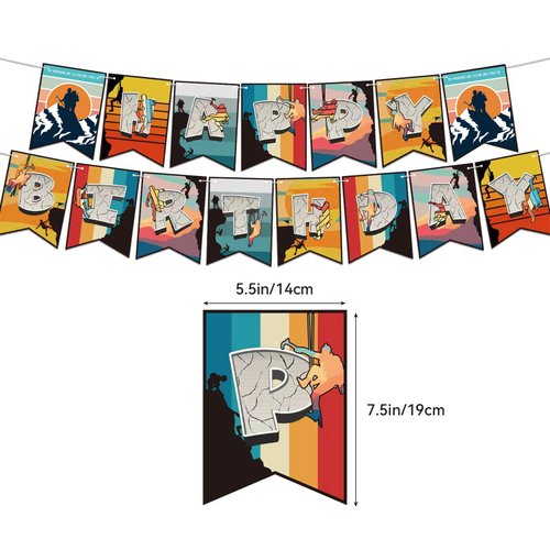 Climbing Party Decoration Rock Climbing Birthday Party Supplies Sports Decorations Includes Climbing Happy Birthday Banner Balloons Cake Topper Cupcake Toppers Spirals