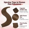 SEGO Injection Tape in Hair Extensions Human Hair Tape in Hair Extensions Invisible Tape in Hair Extensions 12 Inch #04Y Chocolate Brown 10PCS 5pcs Invisible and 5pcs Normal