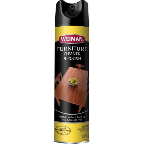 Weiman Wood & Furniture Cleaner & Polish - 12 Ounce - Aerosol Protect Clean Polish Wax Your Wood Tables Chairs Cabinets