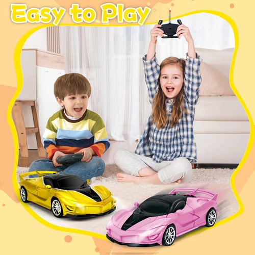 YongnKids Remote Control Car for Kids, RC Cars for Kids, RC Racing Toy with Lights,Hobby RC Cars Electric Power On Road Vehicle Toy Christmas Birthday Gift for Kids Boys Girls Age 3+
