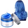 Temporary Blue Hair Wax, 4.23oz Instant Hairstyle Mud Cream, Natural Hair Coloring Wax Material Disposable Hair Styling Dye Ash (Blue, Dye Free) for Cosplay, Party, Masquerade, Christmas