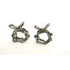 Generic Small tiny dark silver metal hair claw clip with gray crystals (Pattern: 1)