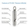 TI-EDC Titanium Emergency Whistle, Loud Portable Keychain Necklace Whistle for Emergency Survival, Life Saving, Hiking, Camping, and Pet Training