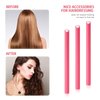30 Pieces Flexible Curling Rods Twist Foam Hair Rollers Soft Foam No Heat Hair Rods Rollers and 1 Steel Pintail Comb Rat Tail Comb for Women Long and Short Hair(7 x 0.3 Inch,Pink)