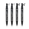 LAMUSELAND Eyeliner Stamp Wingliner, Waterproof Smudge-proof Liquid Eye Liner Gel Pen Set, Long Lasting Heart Black Thin Double Ended Pencil Makeup Tools for Women (4 Styles/Set)
