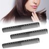 Medsuo 3pcs Professional Heat Resistant Barber Fine Cutting Hairdressing Fiber Carbon Barber Comb for Salon and Home - Medium and Fine Tooth