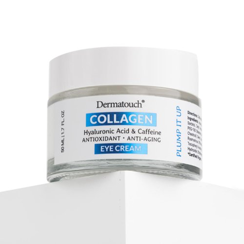 Dermatouch Collagen Eye Cream - Hyaluronic Acid and Caffeine Antioxidant Skin Treatment, Wrinkle Reducer, 1.6 Oz.