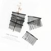 Lawie 30 Pack Bulk 15 Teeth Silver Gold Black Metal Side Hair Combs Wire Twist Slide Hair Clips Wedding Bridal Veil Combs Decorative Headpiece French Twist Bun Holder Accessories for Women (Black)