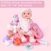 deAO Baby Doll Accessories Bag,20PCS Baby Feeding Accessories,Clothes,Doll Dog,Soother Dummy - Pretend Play Set for Birthday Gift Christmas(Doll Not Included)