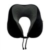 Makimoo Memory Foam Travel Pillow, Neck Pillow with 360-Degree Head Support, Comfortable and Lightweight, Ideal for Sleeping on Airplane, Car, Train, Bus and Home Use, Comes with Storage Bag (Black)