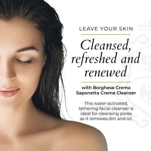 Borghese Crema Saponetta Creme Cleanser - Cream Cleanser Face Wash with Hyaluronic Acid, Gentle Face Cleanser Exfoliating Face Wash, All Skin Types