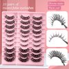 10 Pairs Wispy Lashes Pearl False Eyelashes Fluffy Natural Look False Eyelashes Thick Soft Curly Lash Extensions - Easy Application-Bling