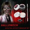 3pcs Halloween SFX Special Effects Makeup Kit,Scar Wax Fake Scar Modeling Wax for Fake Scar and Wound with Spatula Costume SFX Makeup with Sponge&Spatula