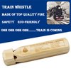 Wooden Train Whistle (2 Pack) 4 Tone Educational,Party favors Toy Gift with Blast Chart for Kids