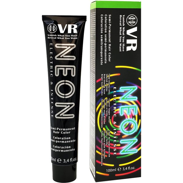 Cocohoney VR Neon Color Electric & Intense Semi-Permanant Hair Color for Bleach Level "9"| Vegan and Cruelty-Free | Long Lasting Color | Nourish & Shine | Real Glowing Neon (Lizard Green)