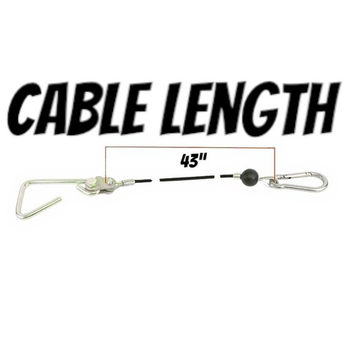 TreadLife Fitness 43" Cables w/Hook Assembly (2 x Cables) - Replacement for Most Bowflex Gyms - (Pair)