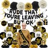 KMCCUMBER Rude That You're Leaving But OK Banner Farewell Decorations Party Include Banner Hanging Swirls Balloons Honeycomb Centerpieces Sash, Going Away Party Decorations