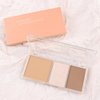 3 IN 1 Brown Nude Face Highlight Bronzer Powder Palette for Face Cheeks Contour Brightening, Buildable Matte Coverage Natural Makeup,Ultra Sculpt Nose Shadow Eyeshadow Primer 02#