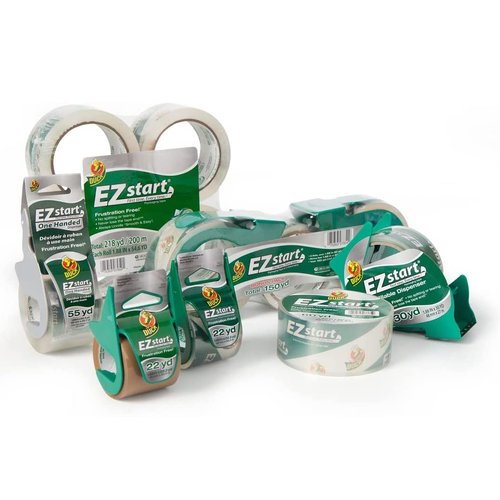 Duck Brand EZ Start Packing Tape Refill, 4 Rolls, 1.88 Inch x 54.6 Yard, Clear (280068)